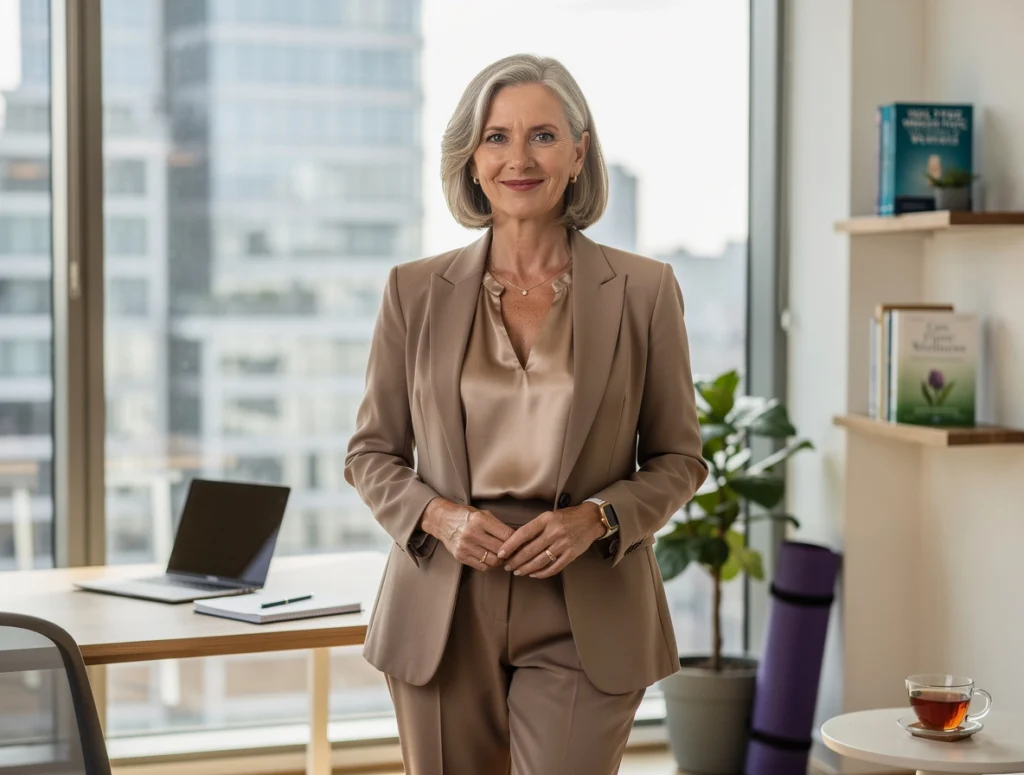 femme mature dans un bureau